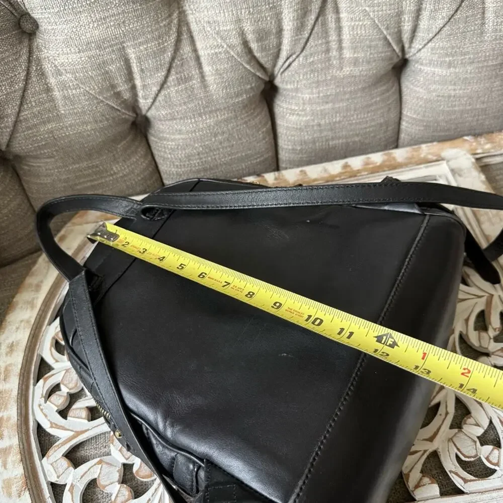 Michael Kors Black Quilted Backpack with Geometric Design